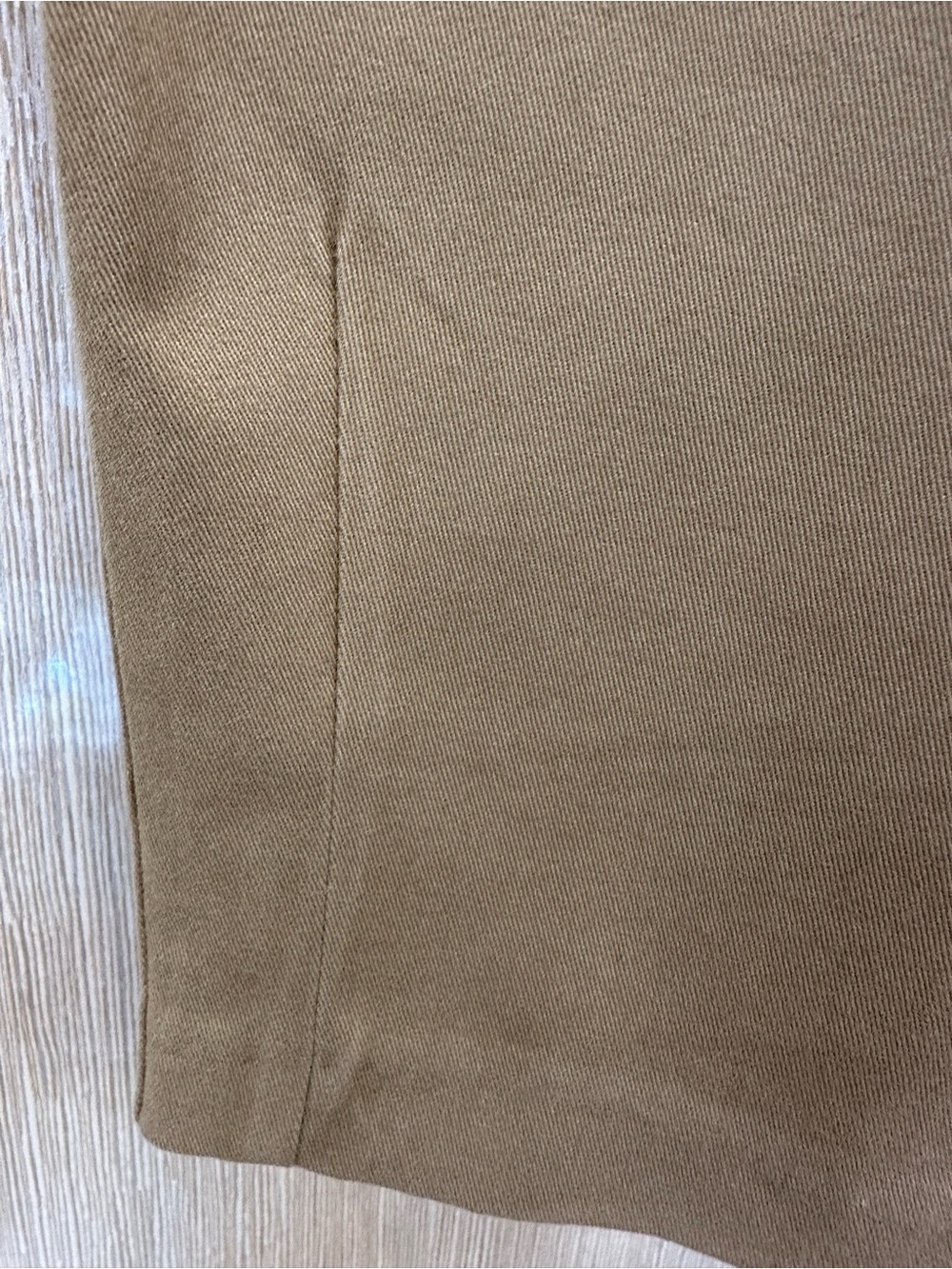 NEW ZARA High-Waisted Pleated Tapered Pants Khaki Beige - Picture 7 of 12